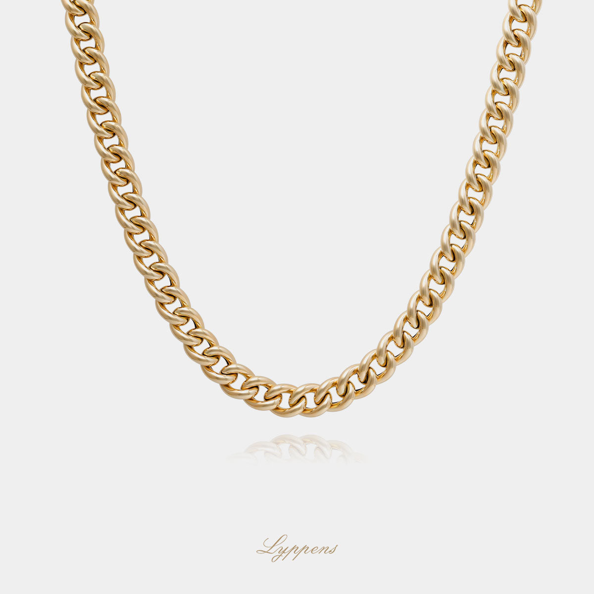 Yellow gold curb link necklace