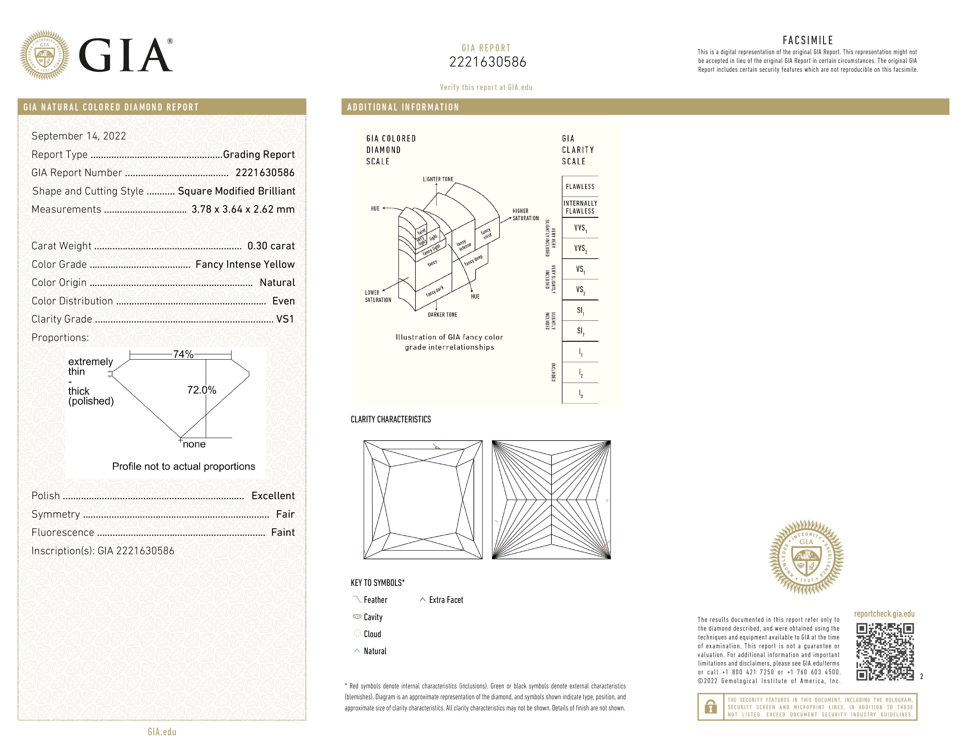 GIA certificaat van een princess geslepen diamant met een totaalgewicht van 0.30ct.