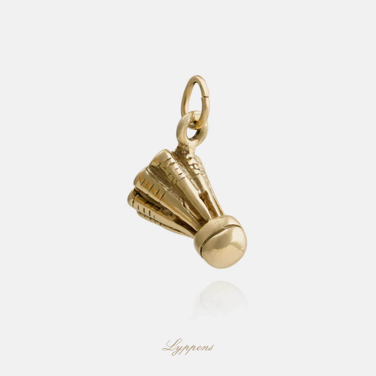 14kt geelgouden bedel badminton shuttle hanger sportieve gouden bedel voor ketting of armband