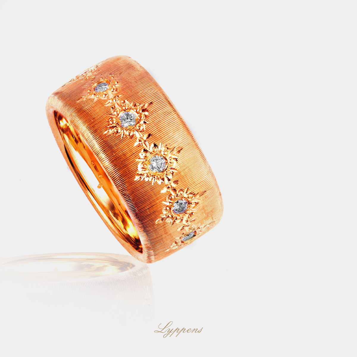 Roségouden bandring met diamant