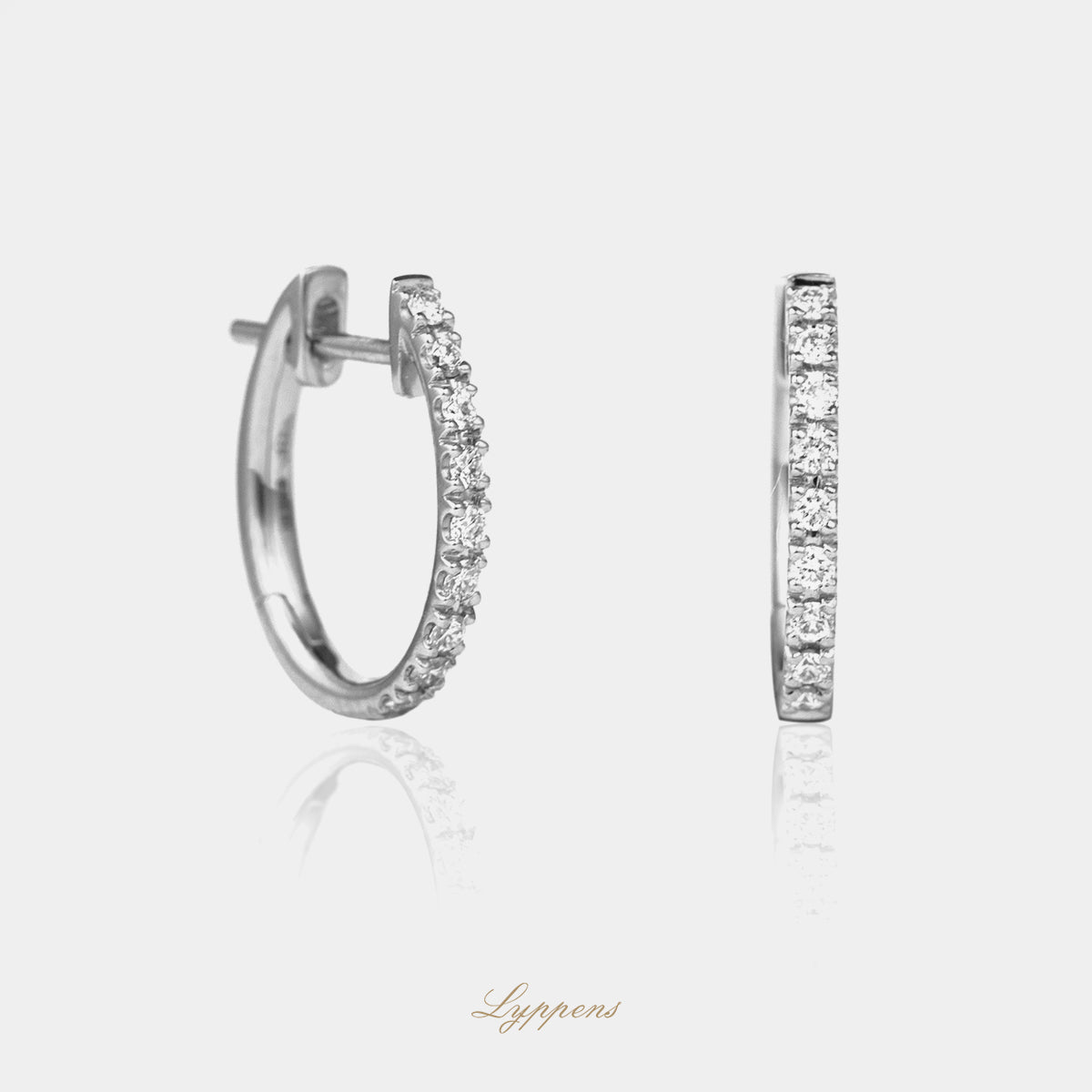 Witgouden oorringen met diamant