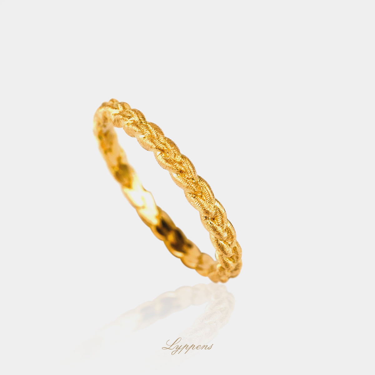 Geelgouden gevlochten ring