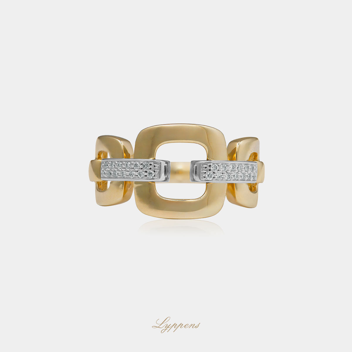 Yellow gold ring with diamonds