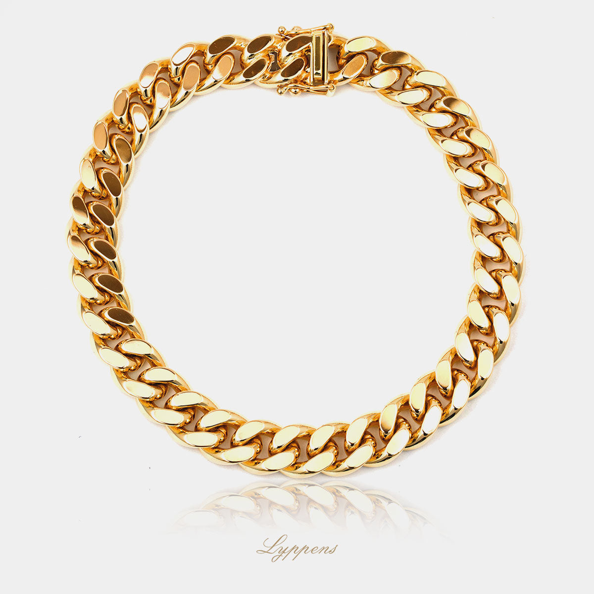 Yellow gold link bracelet