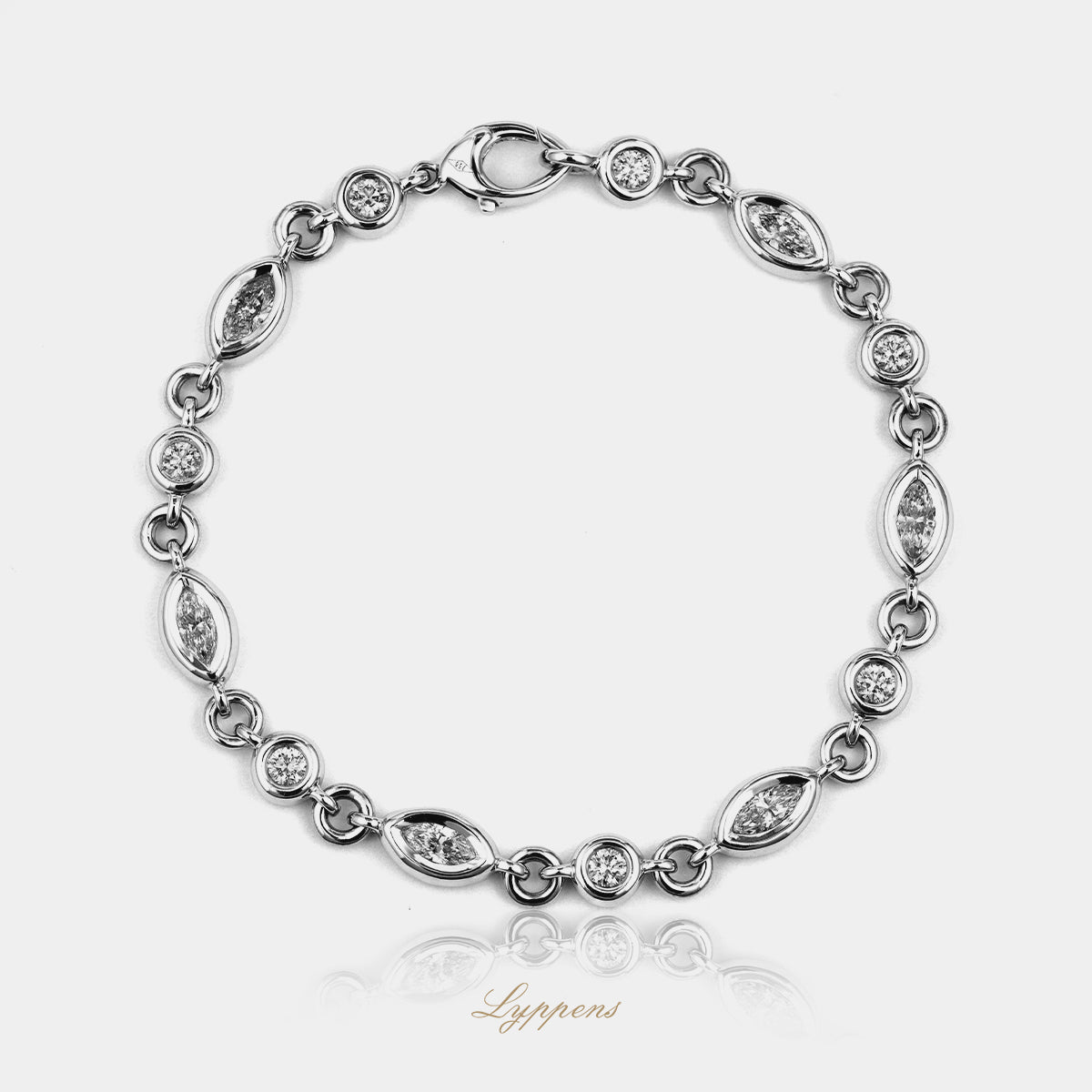 Witgouden armband met diamant