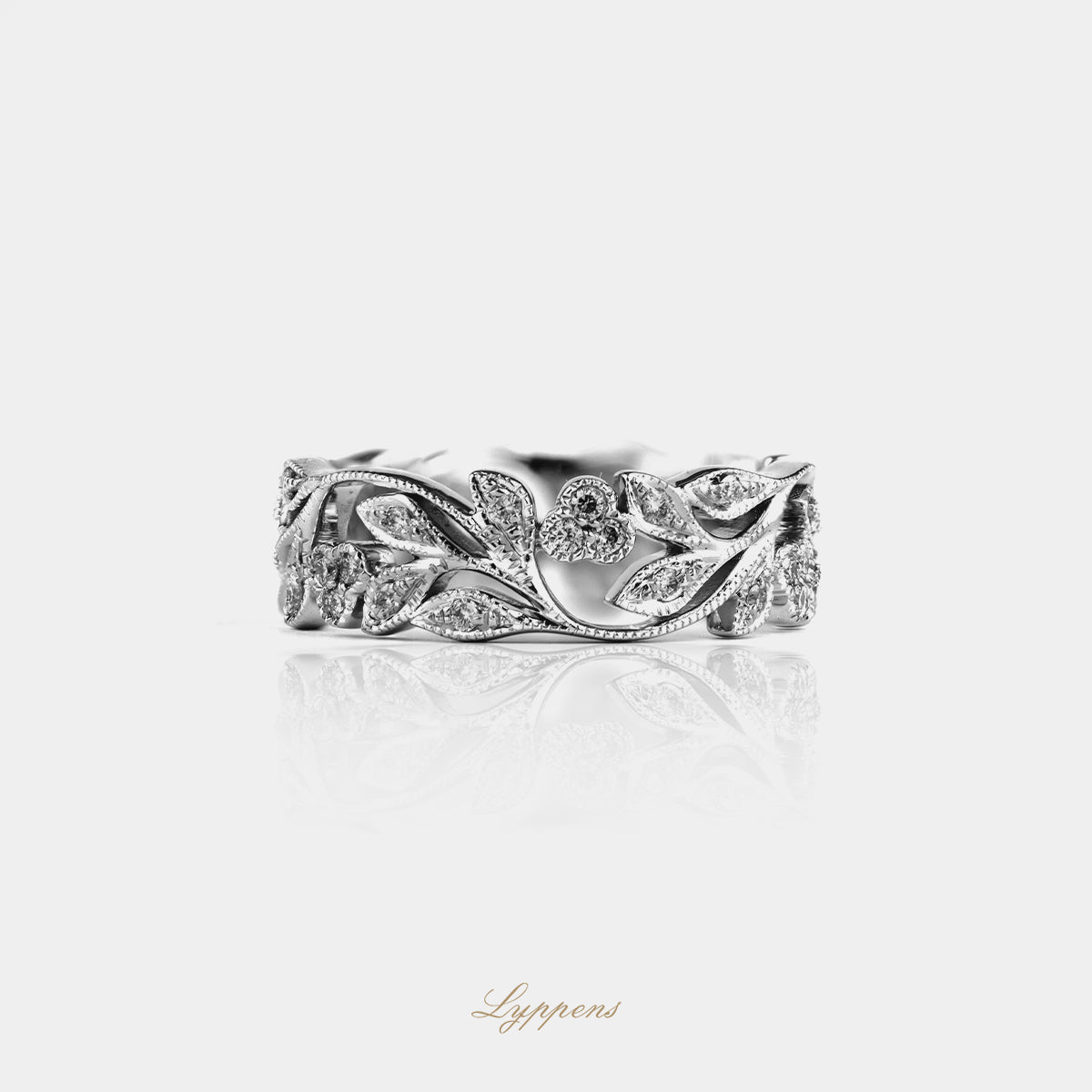 White gold ring with diamonds