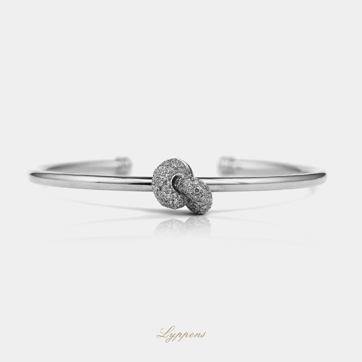 Witgouden spang armband met diamant