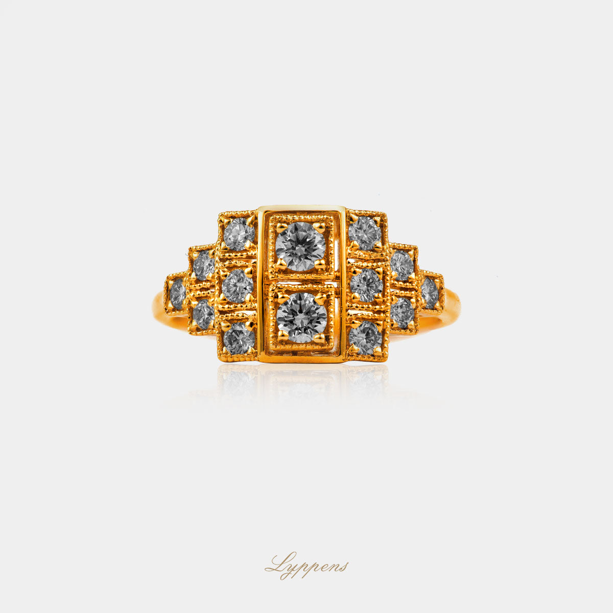geelgouden ring met diamant