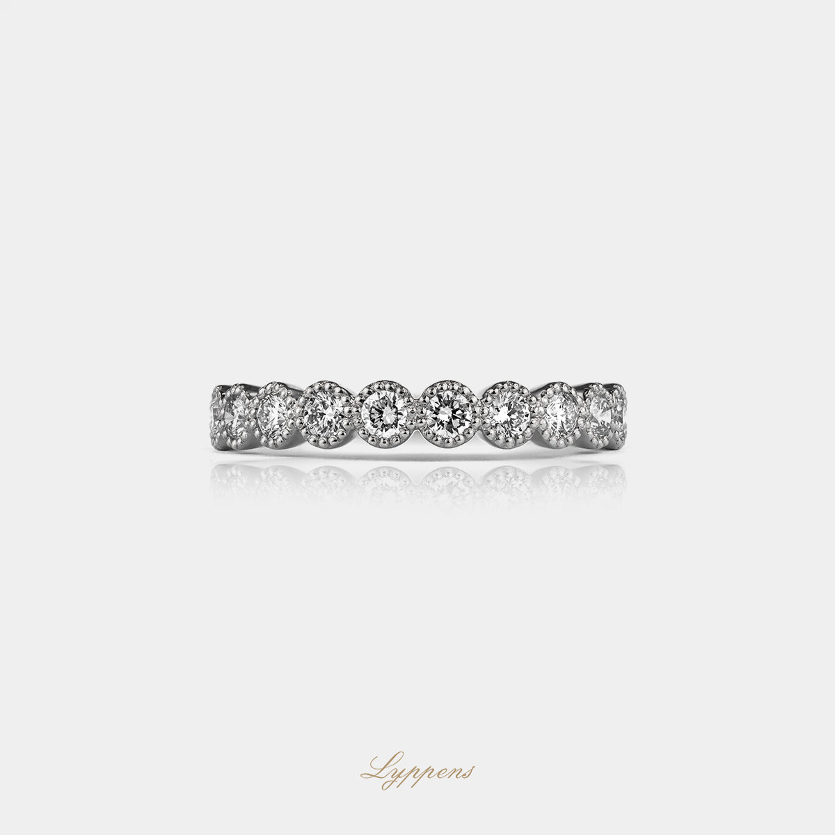 White gold half eternity ring set with diamonds
