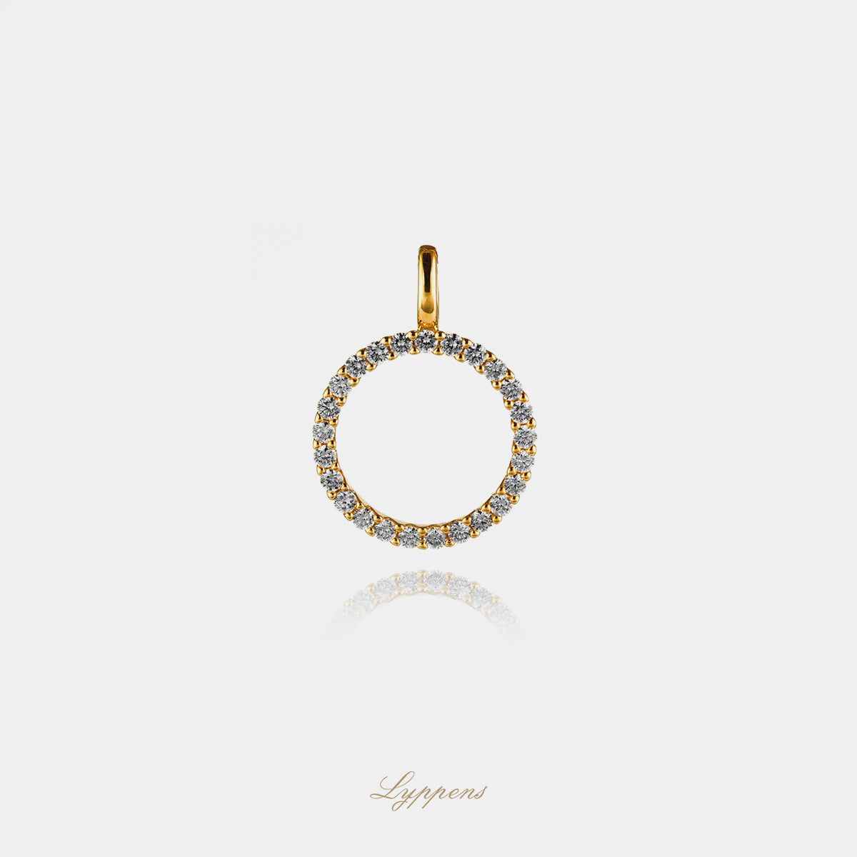 Geelgouden cirkel hanger met diamant 0.50ct