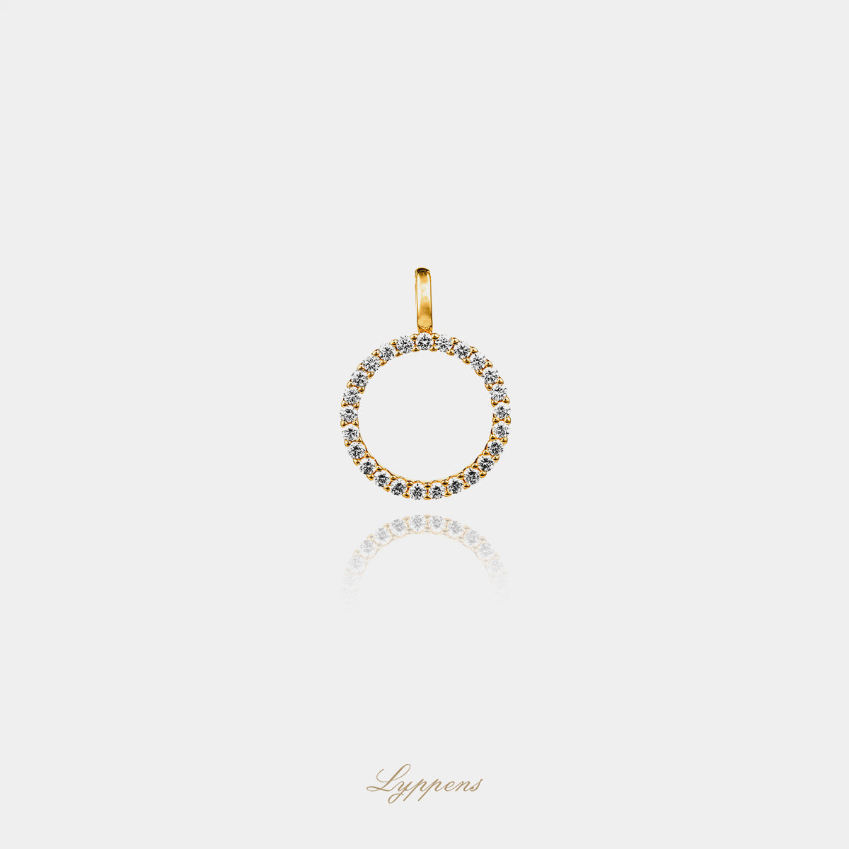 Geelgouden cirkel hanger met diamant 0.25ct
