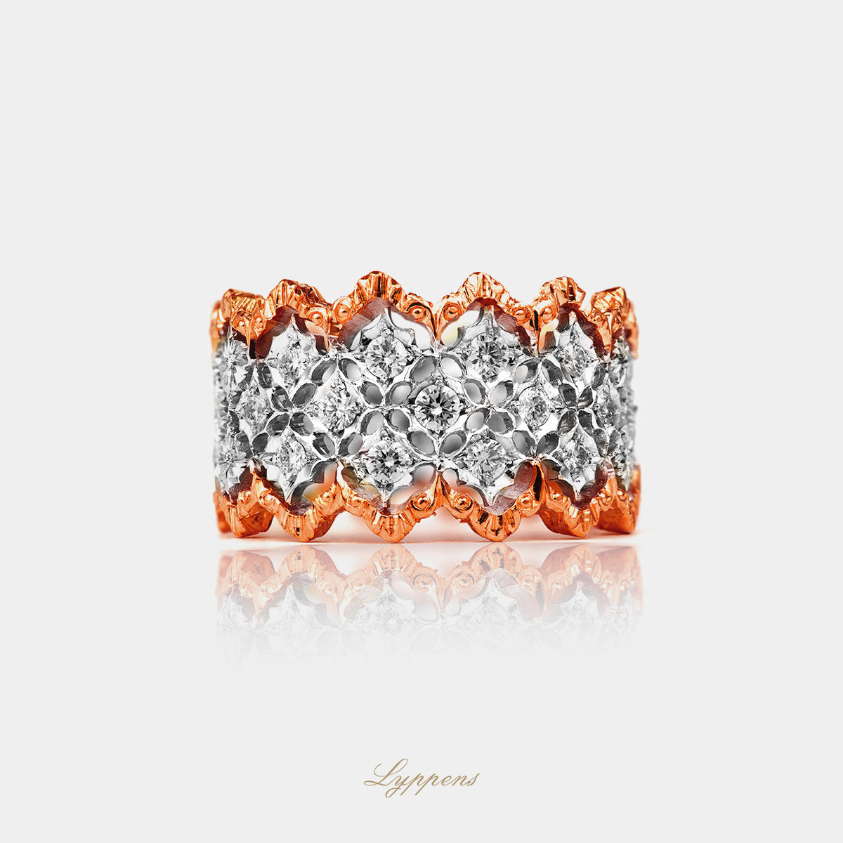 Roségouden bandring met diamant