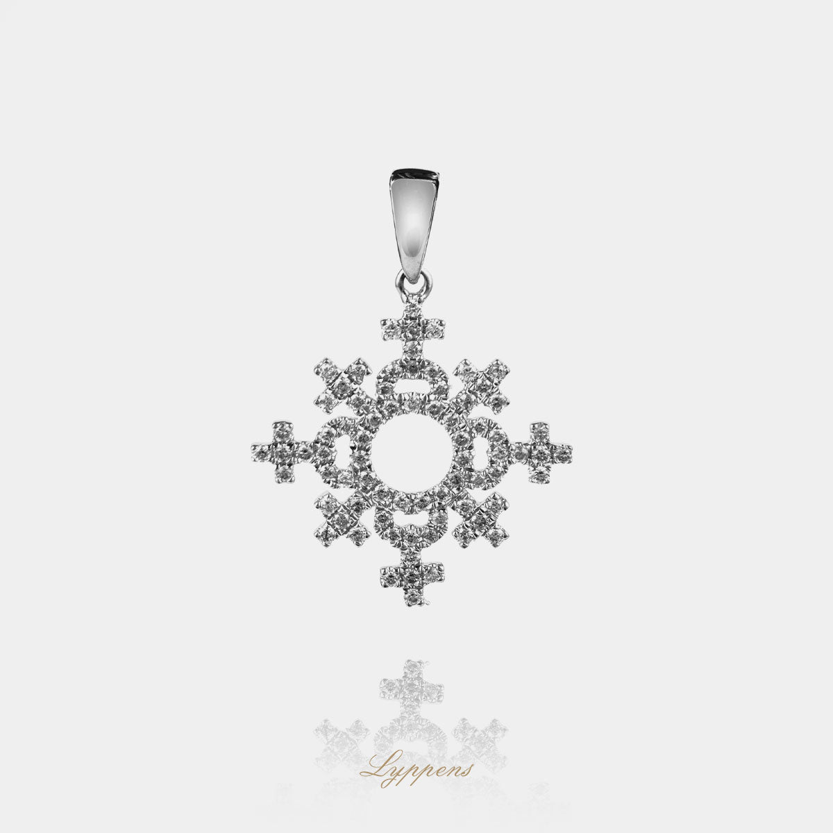 Witgouden ijsster hanger met diamant