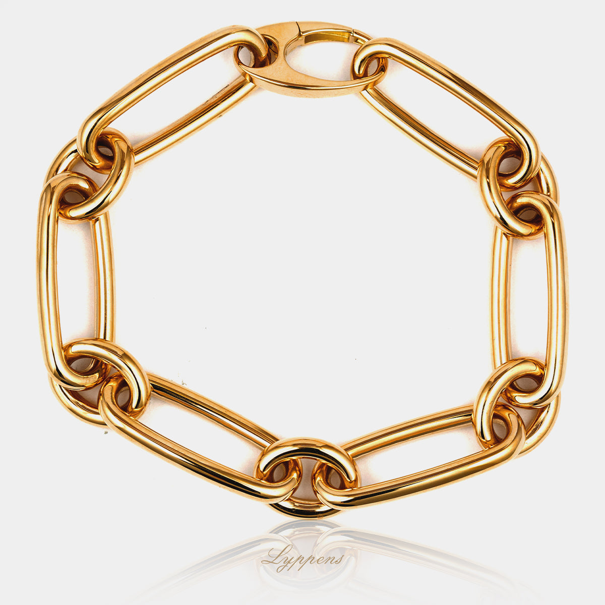Geelgouden fantasie schakelarmband