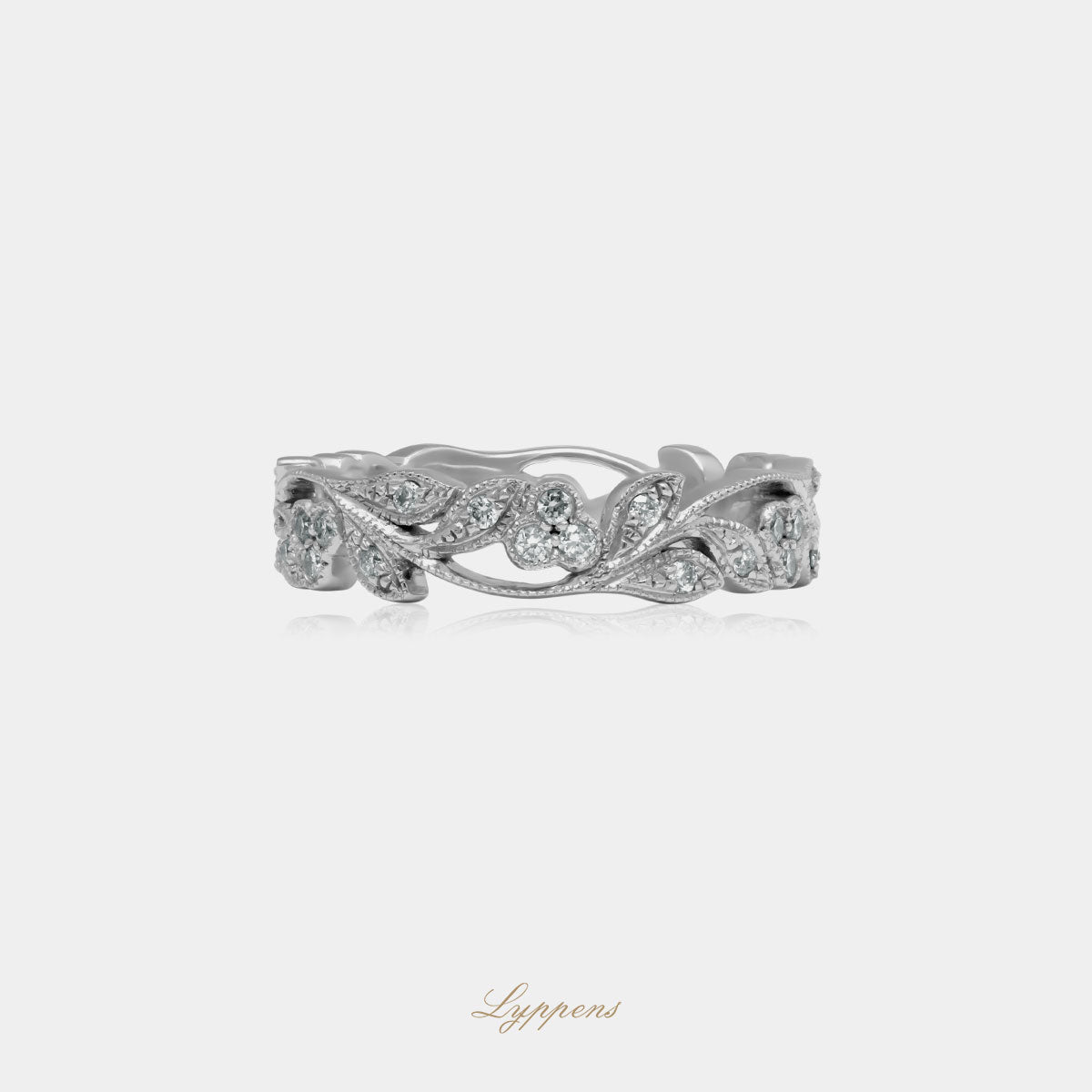 White gold eternity ring with diamonds