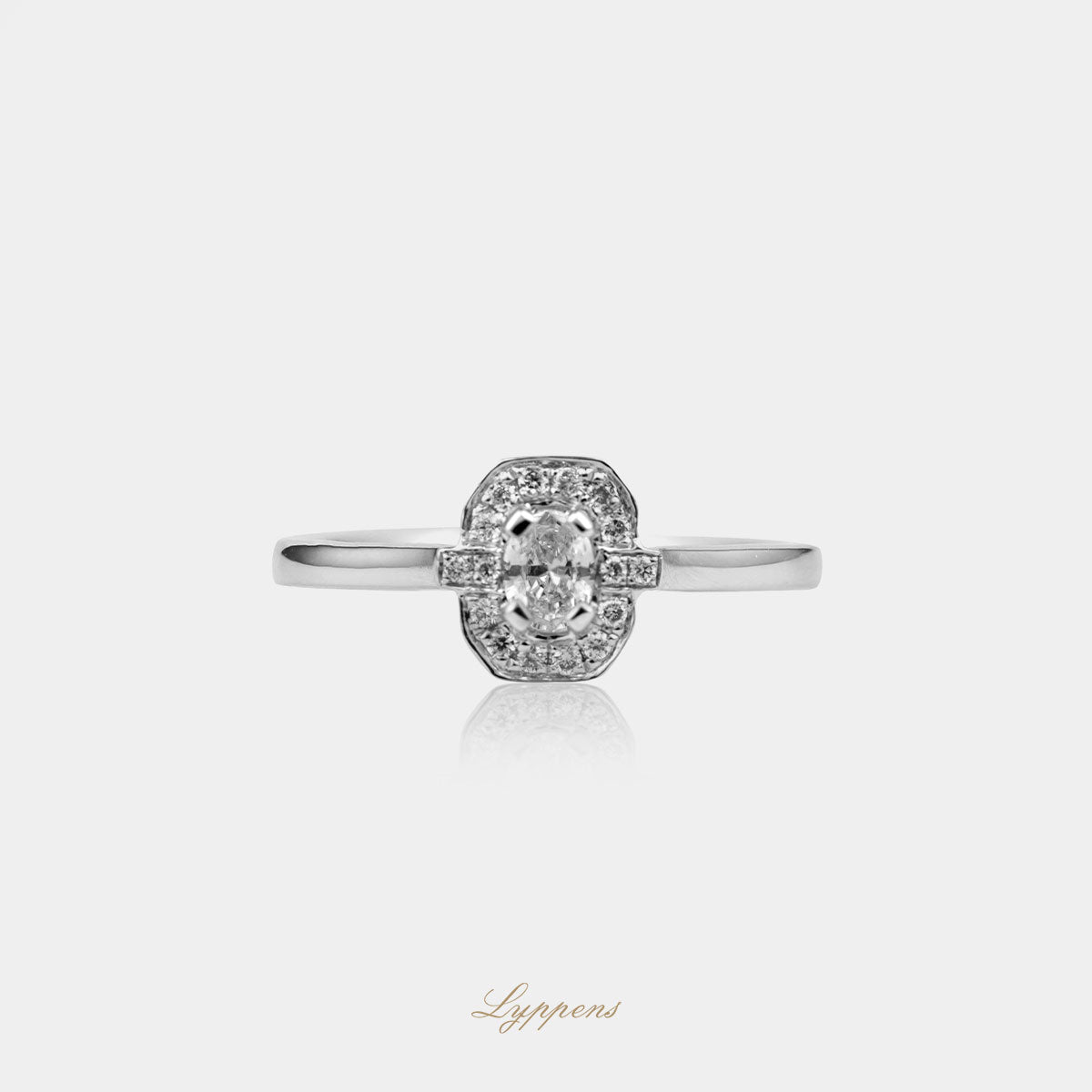Witgouden ring met diamant