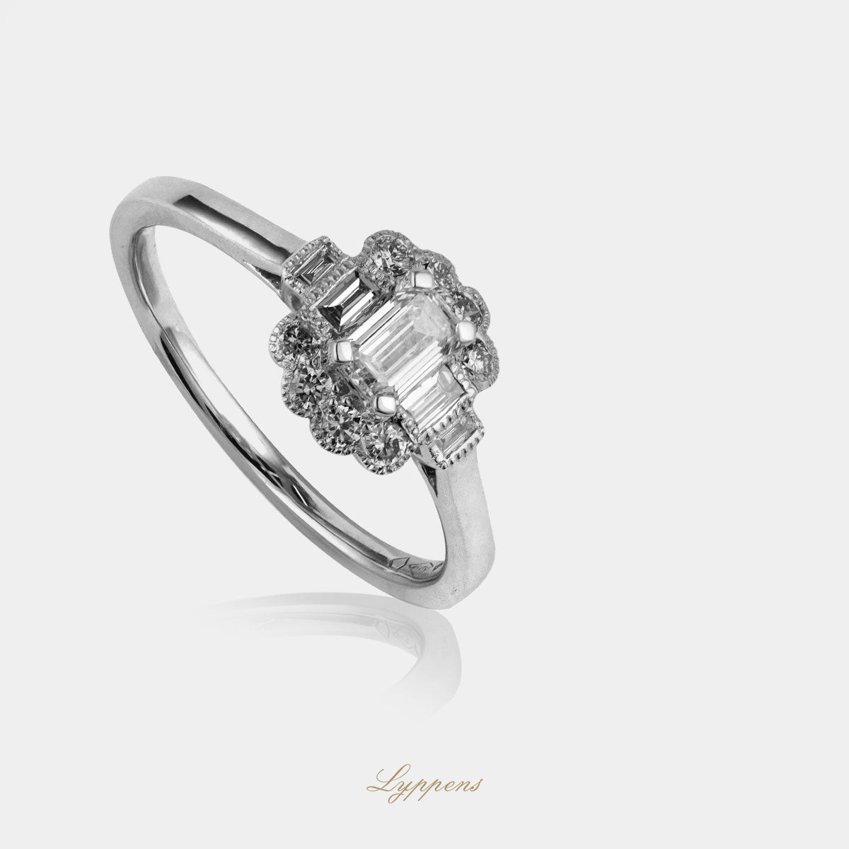 Witgouden ring met diamant