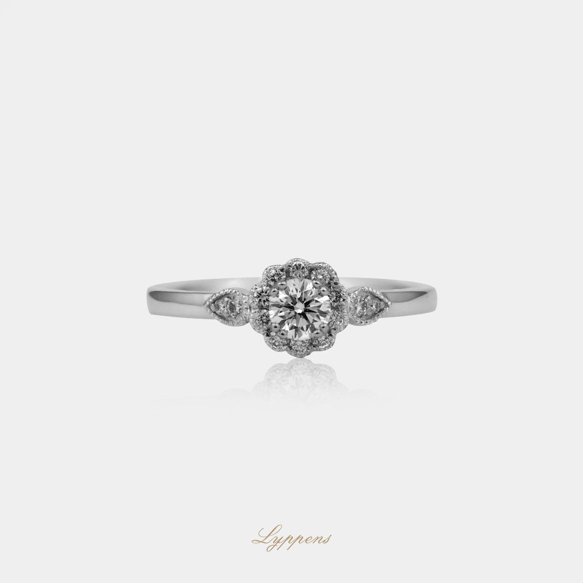Witgouden ring met diamant