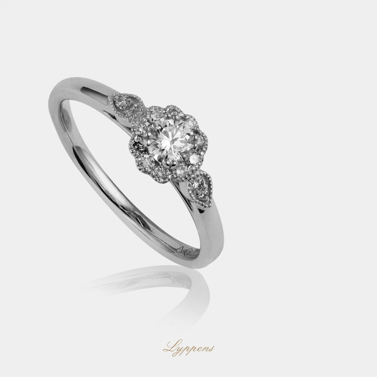 Witgouden ring met diamant