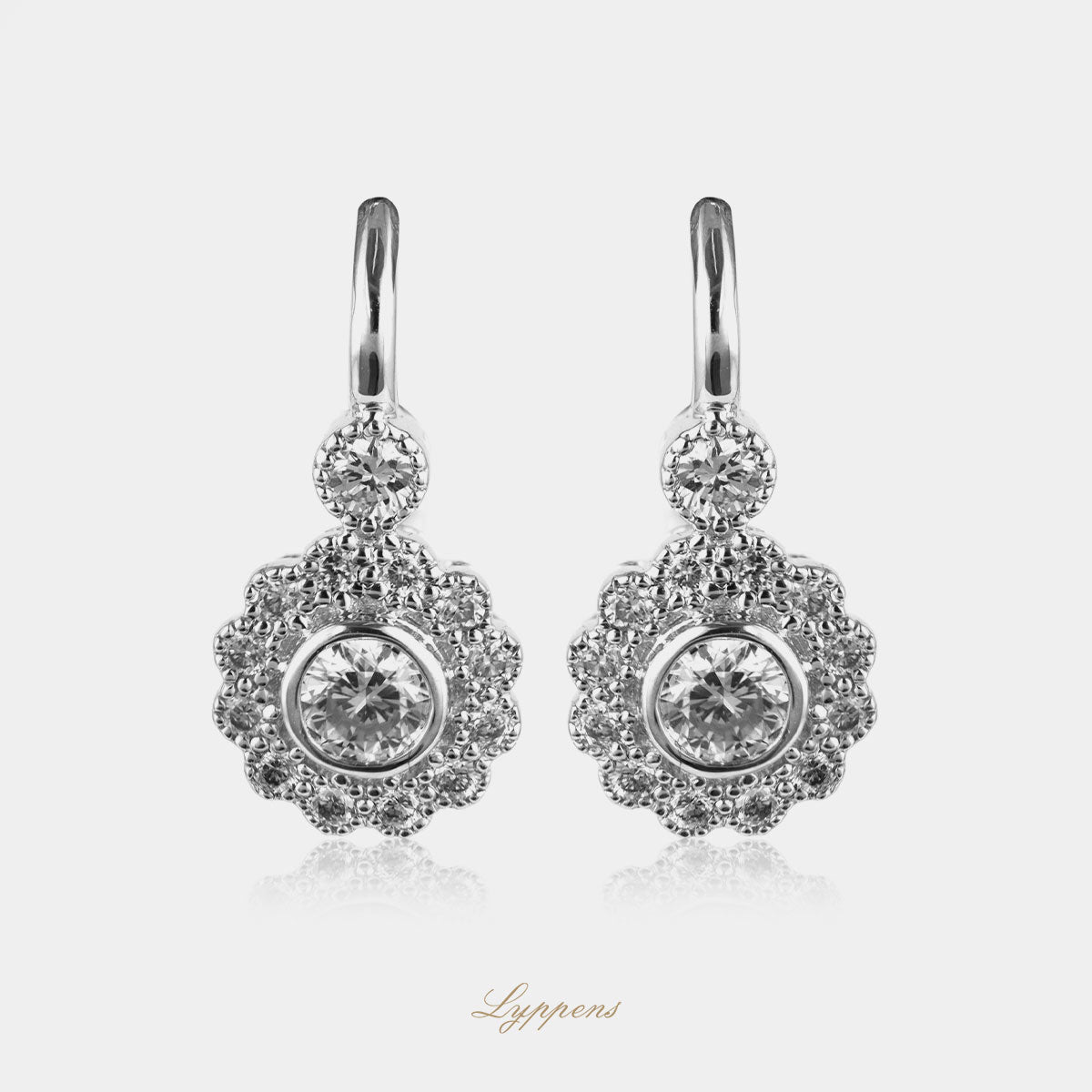 White gold earrings with diamonds