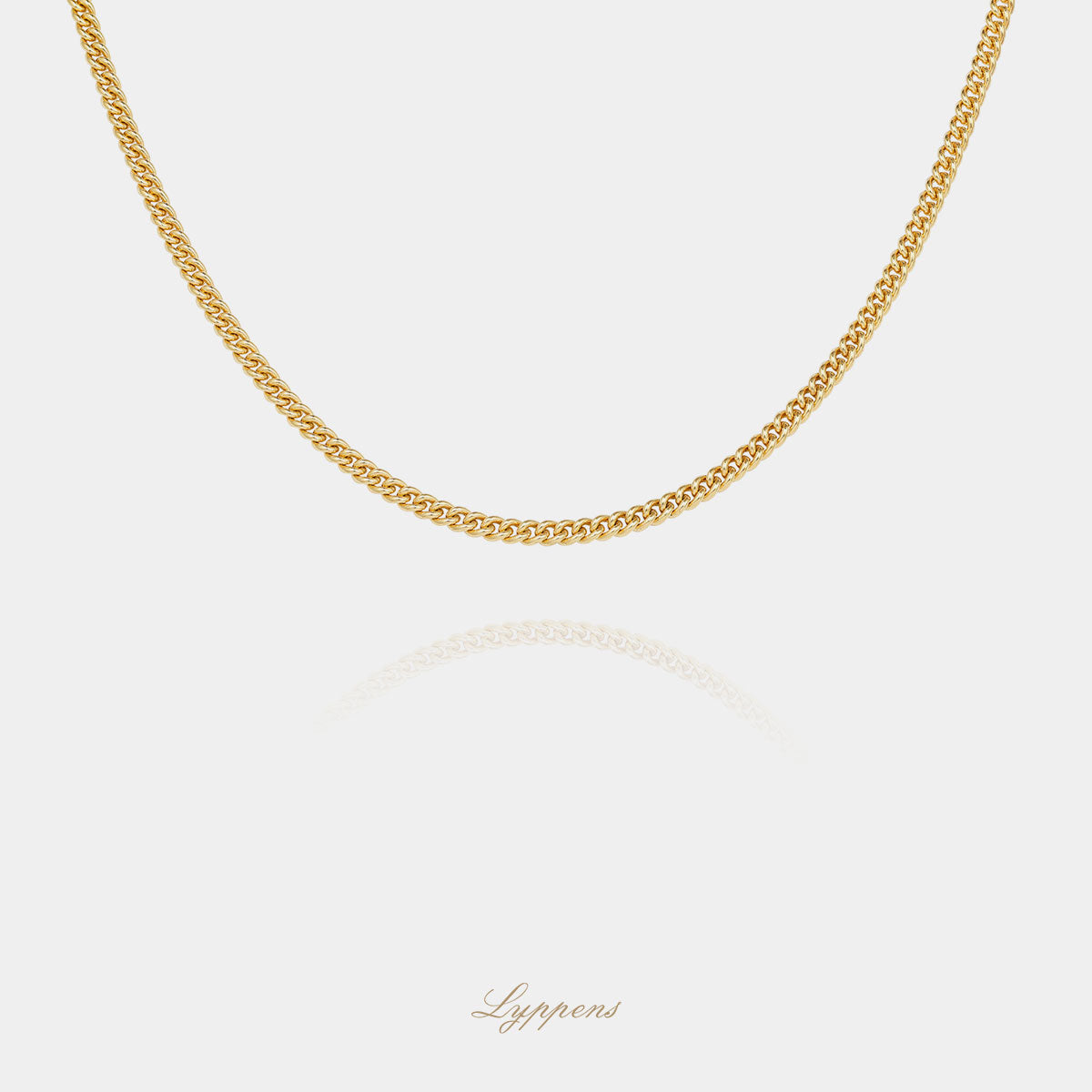 Yellow gold gourmet link necklace