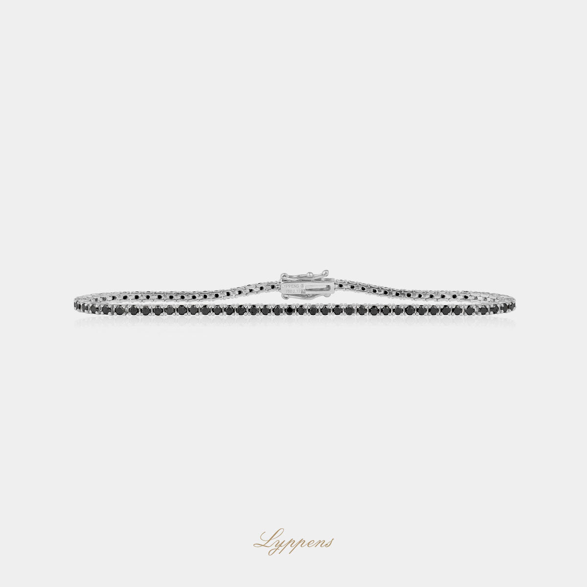 Witgouden tennisarmband met zwarte diamant 2.00ct