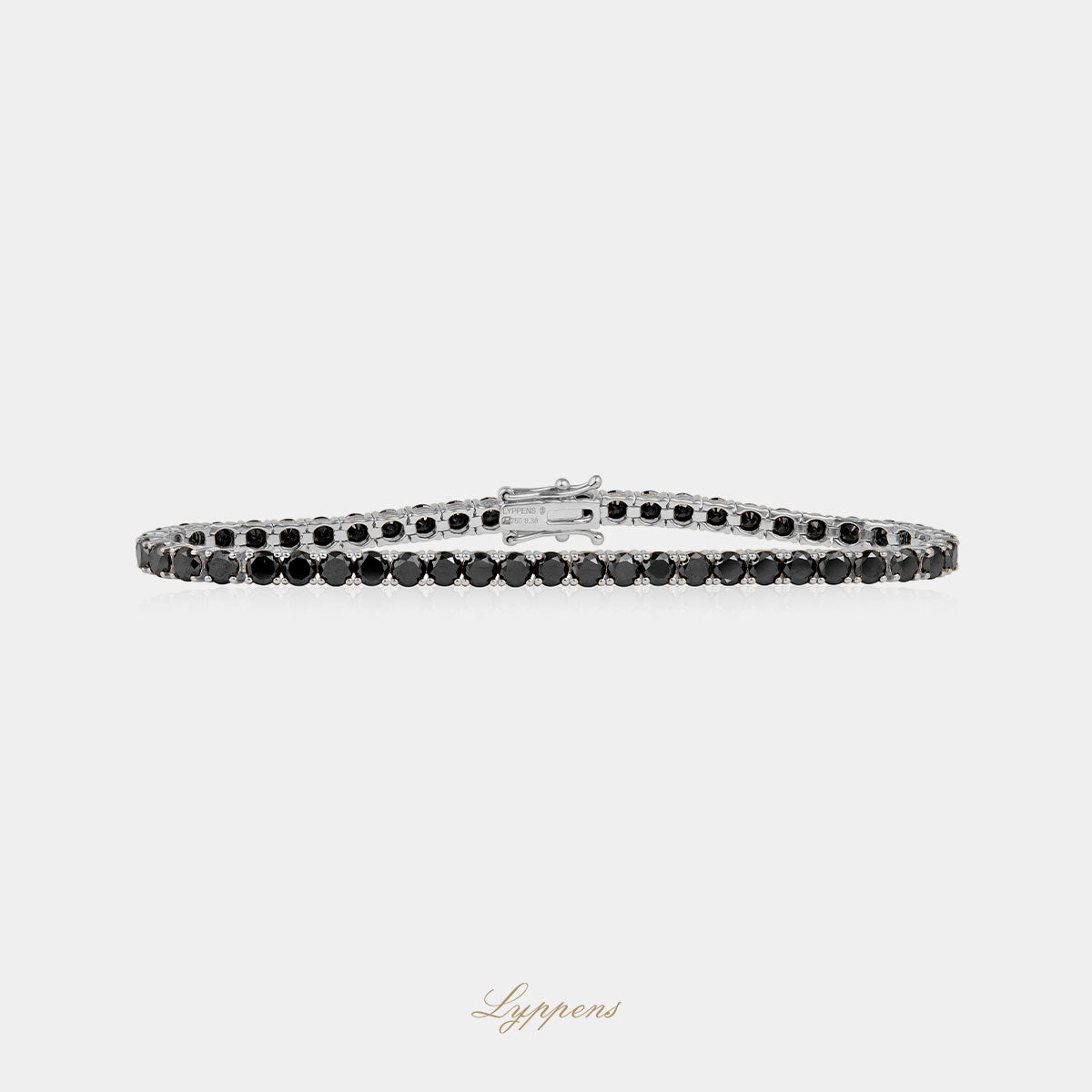 White gold tennis bracelet with black diamond 7.00ct