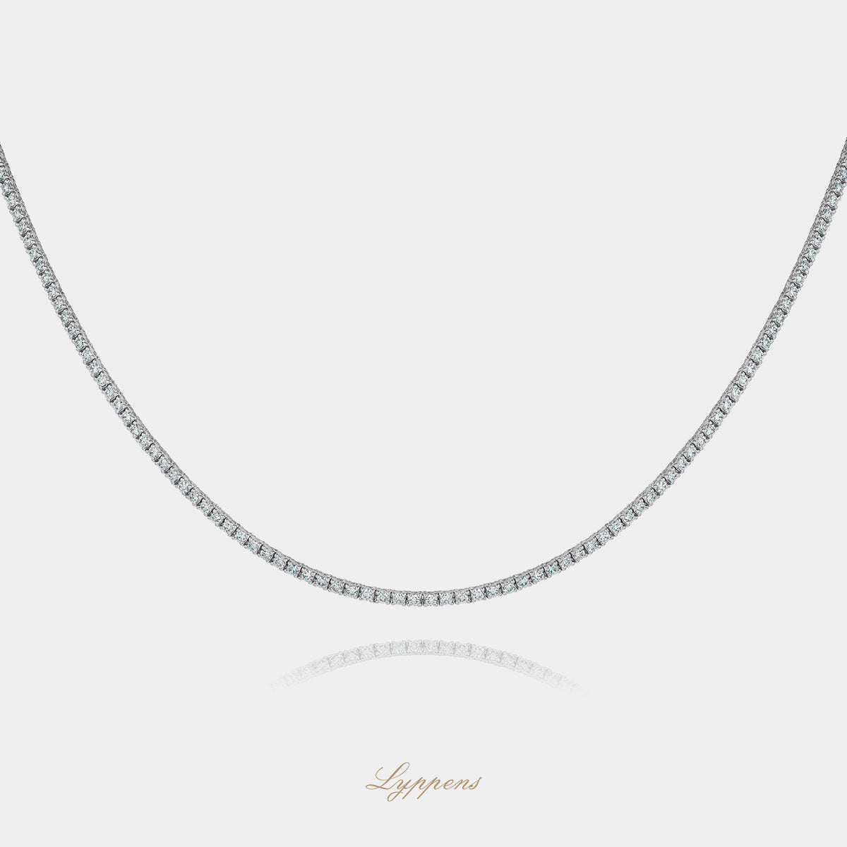 White gold tennis necklace with diamonds 3.00ct