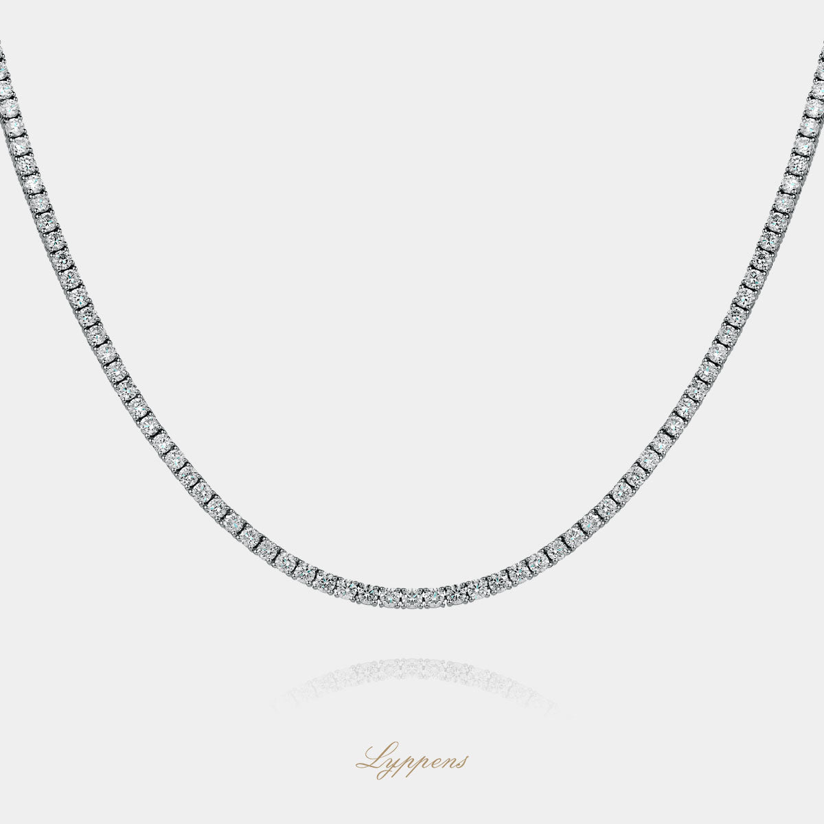 White gold tennis necklace with diamonds 9.00ct