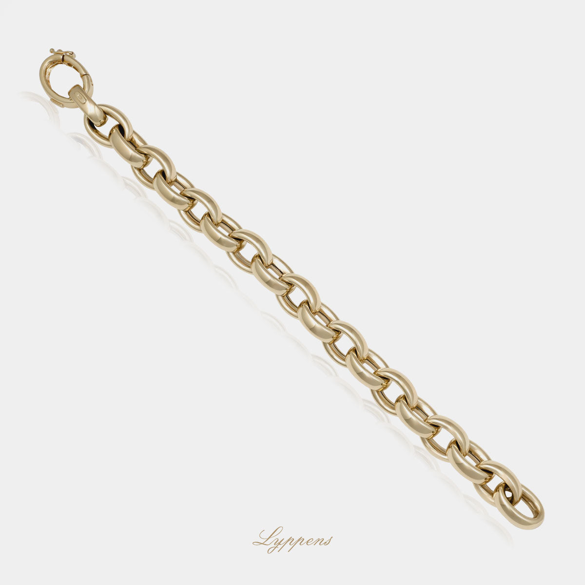 Yellow gold anchor link bracelet