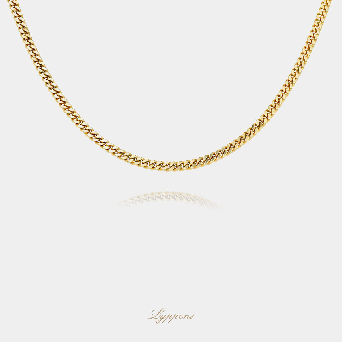 Yellow gold gourmet link necklace
