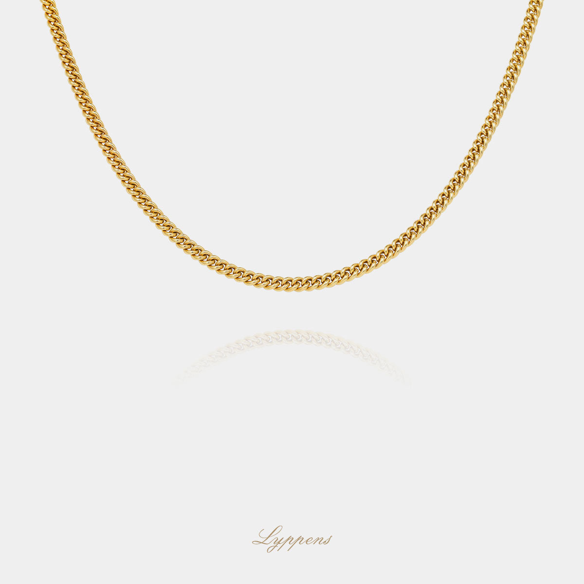 Yellow gold gourmet link necklace