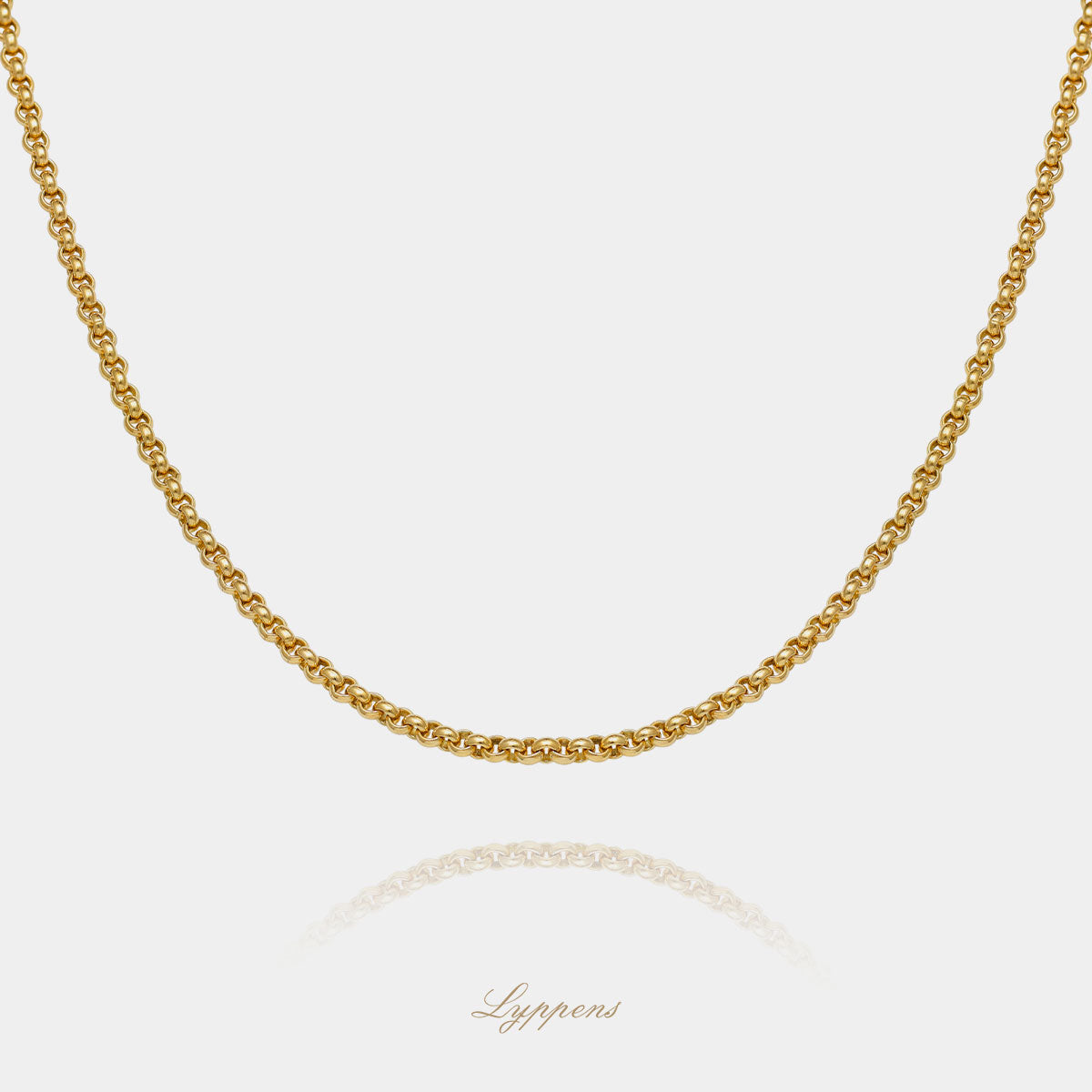 Yellow gold jasseron link necklace