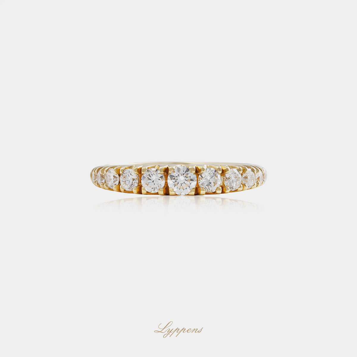 Yellow gold half eternity ring with diamonds 0.75ct