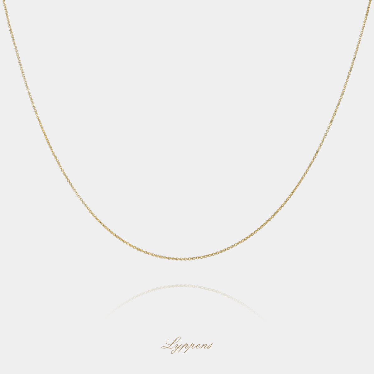 Yellow gold anchor link necklace