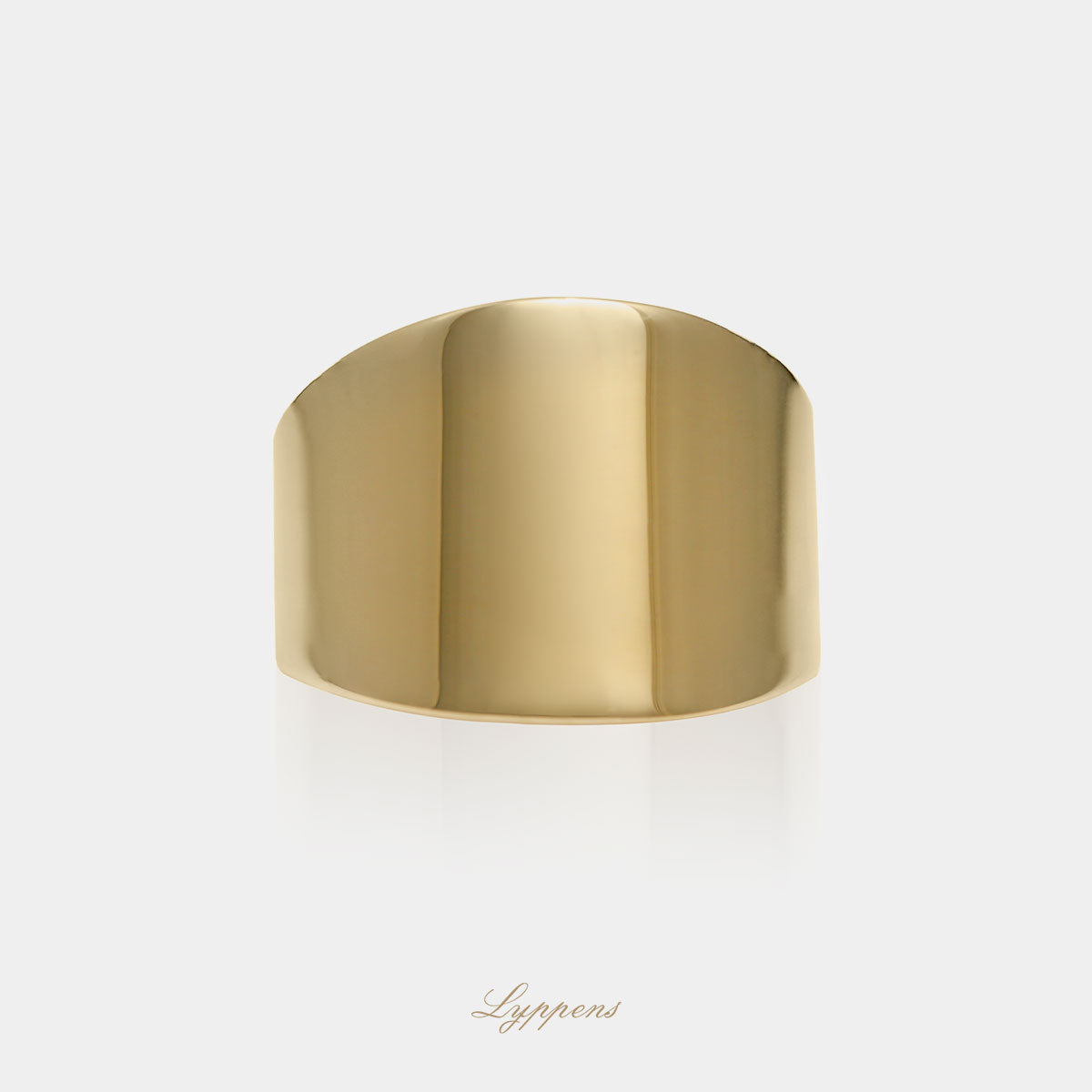 Yellow gold shield ring
