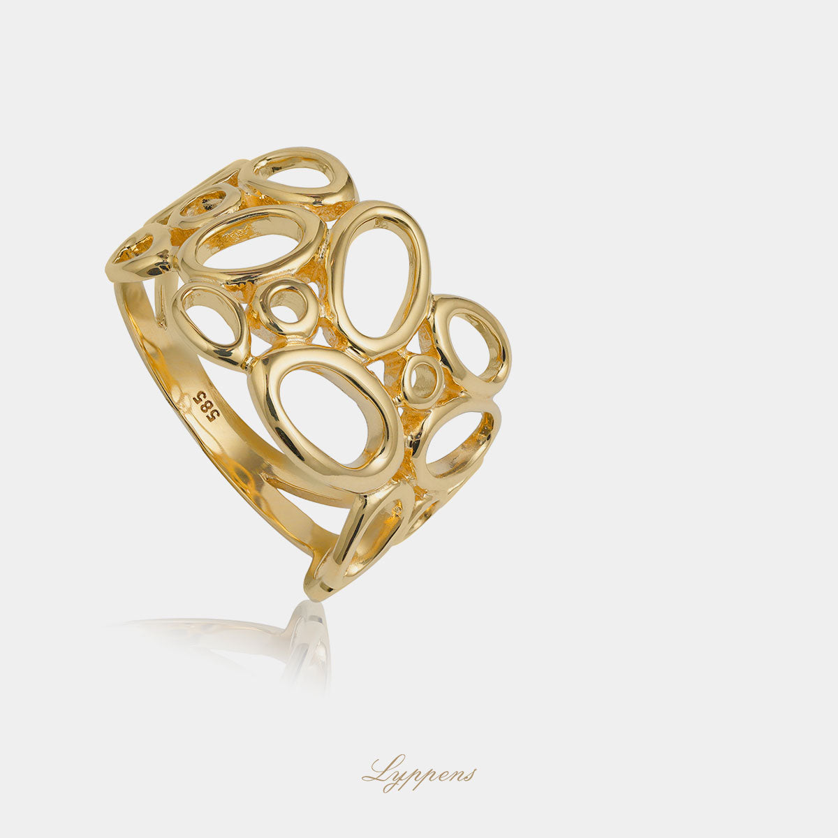 Geelgouden opengewerkte ring