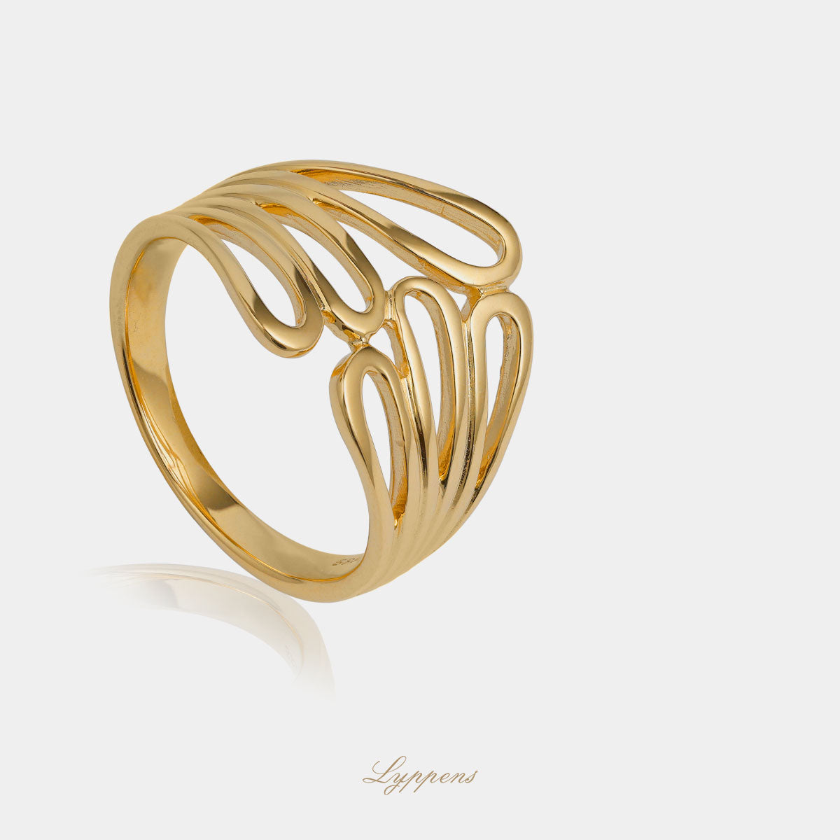 Yellow gold openwork ring