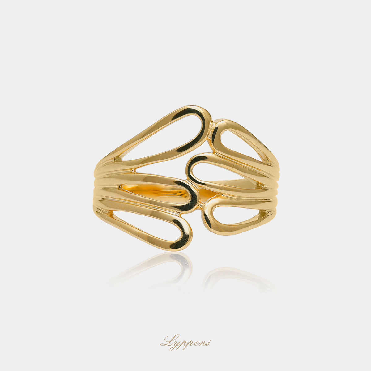 Yellow gold openwork ring