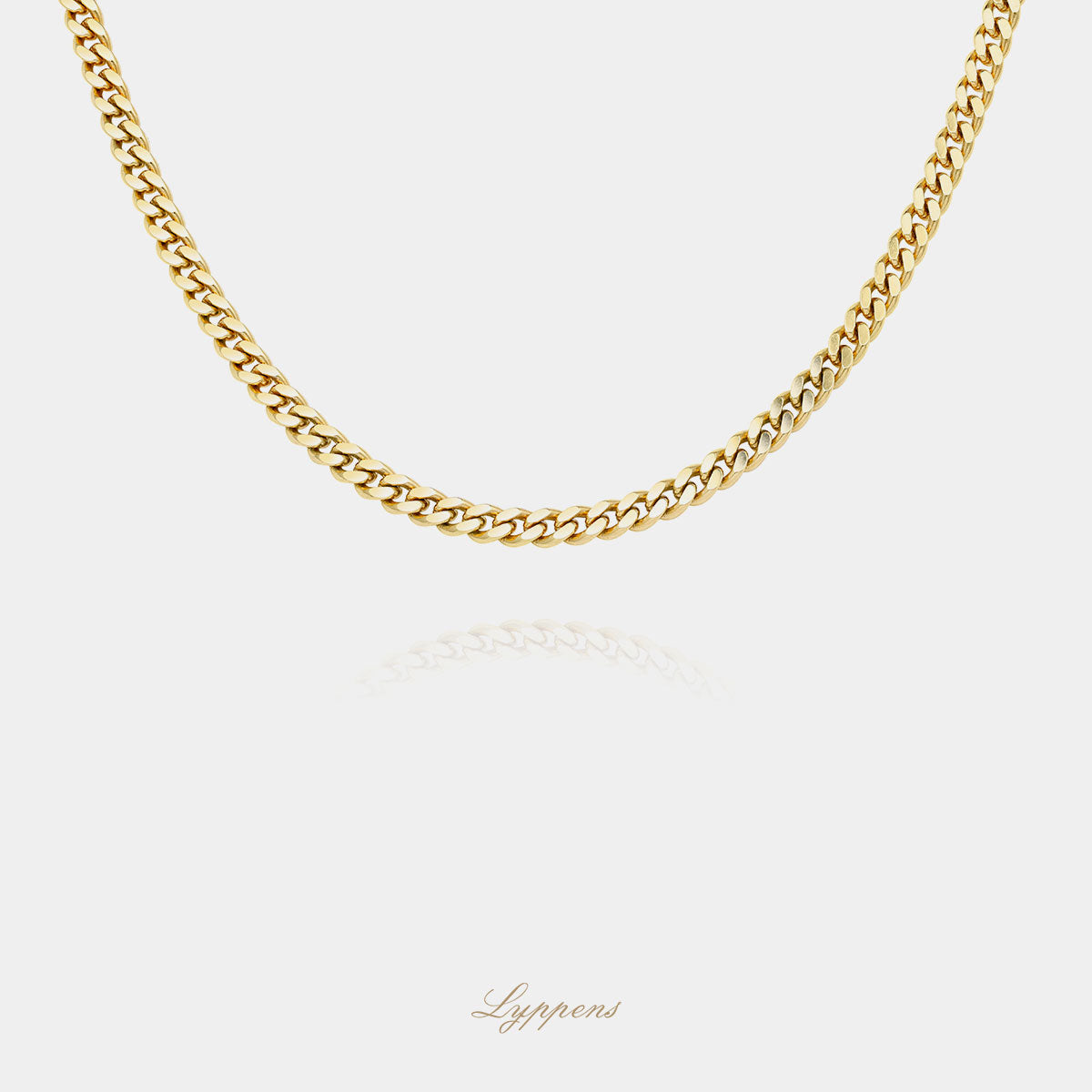 Yellow gold gourmet link necklace