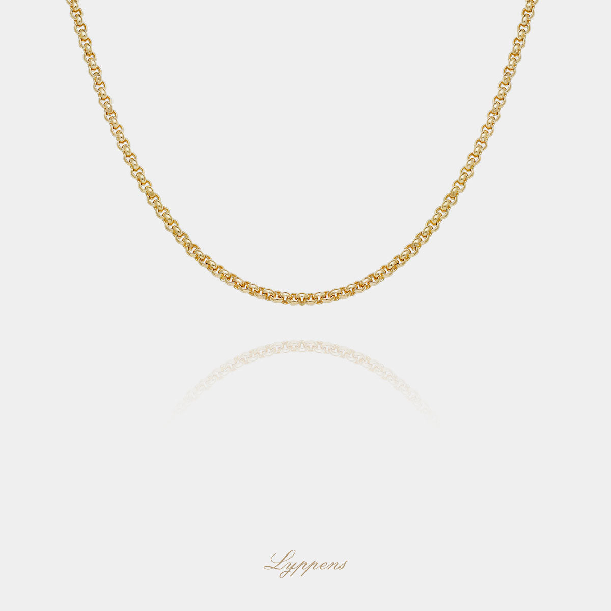 Geelgouden jasseron schakelcollier