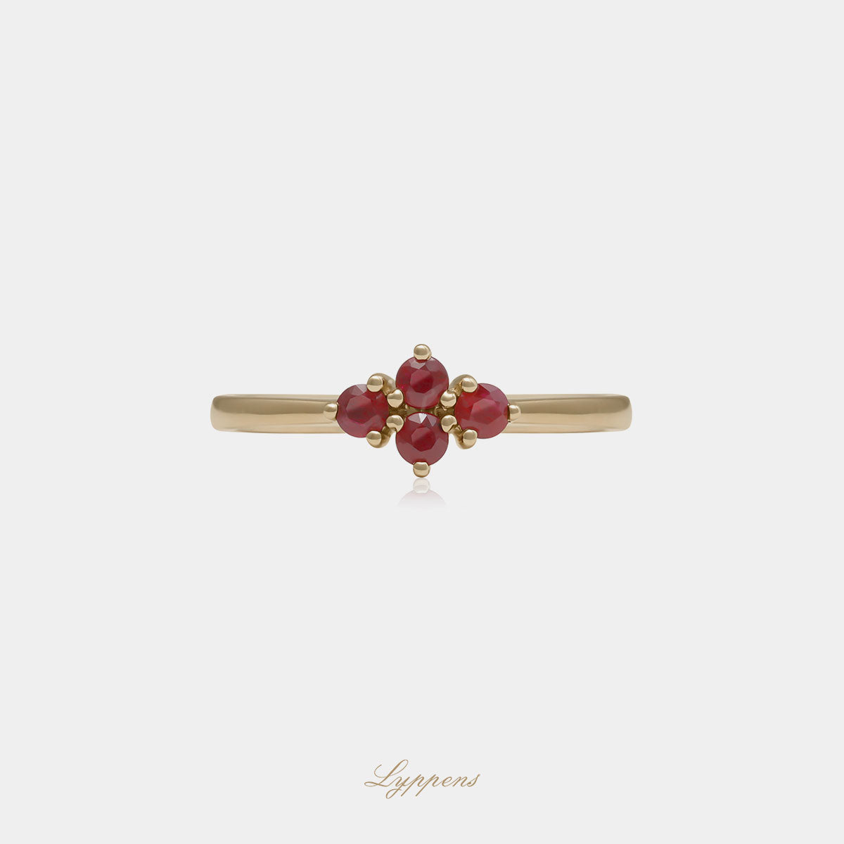 Geelgouden ring met robijn
