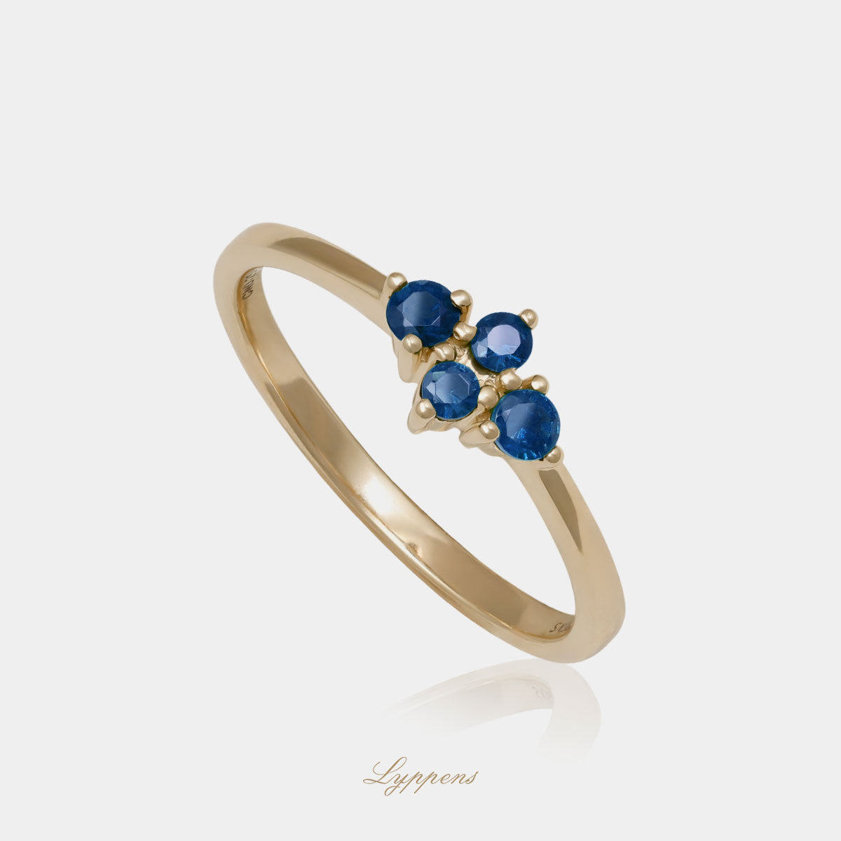 Geelgouden ring met saffier