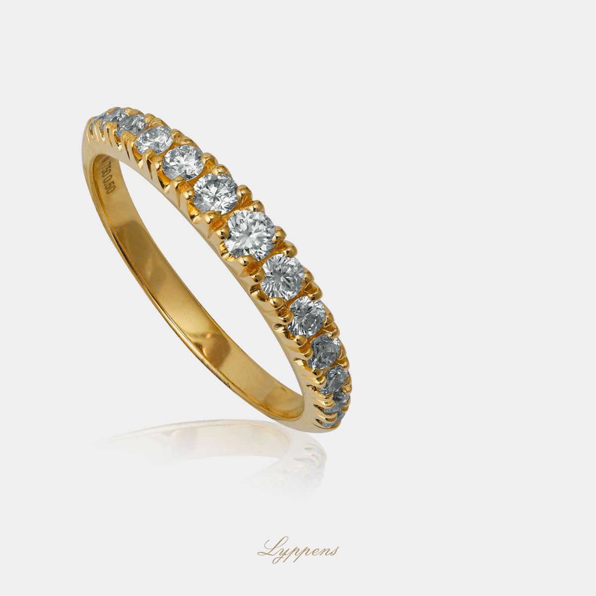 Geelgouden rijring met diamant 0.50ct