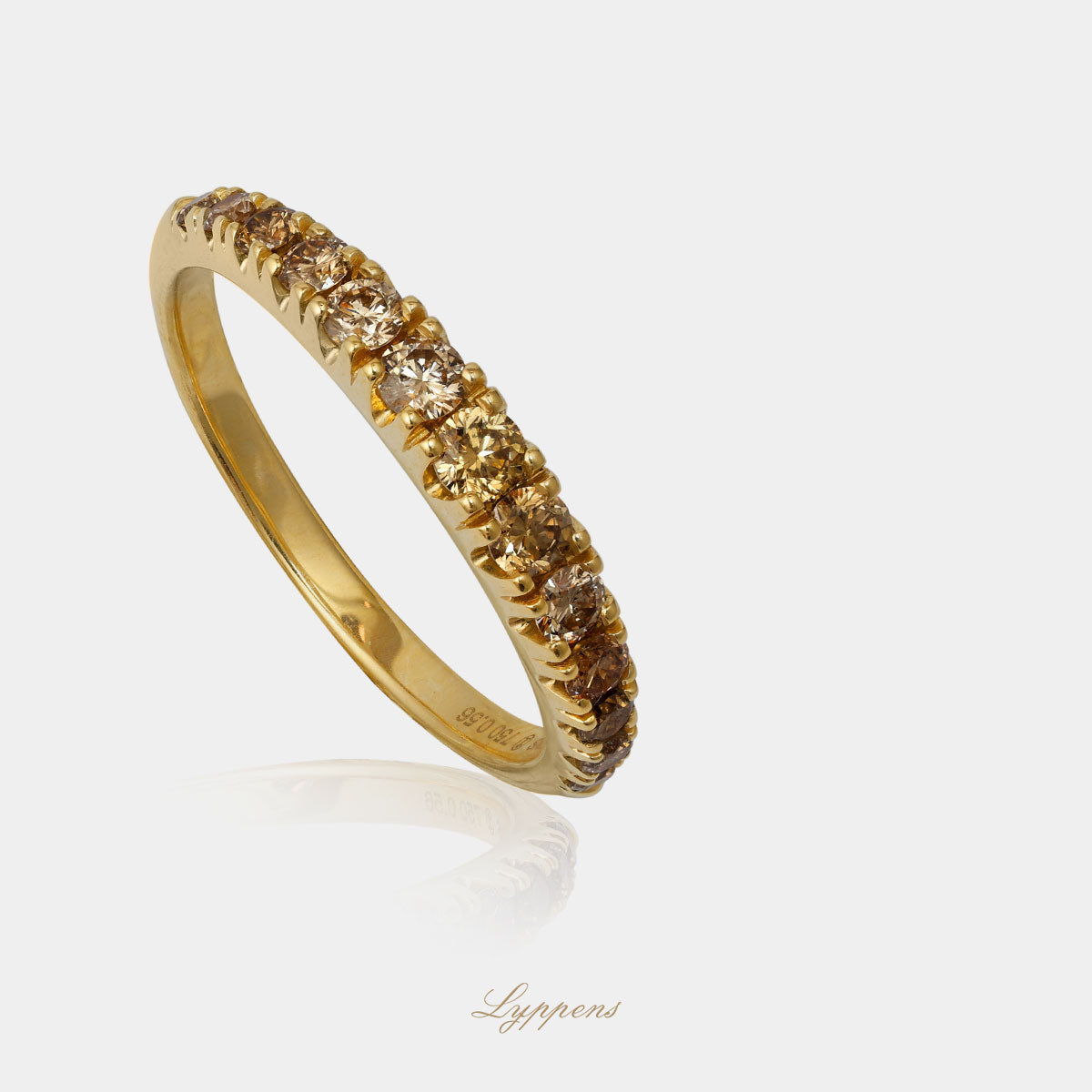 Yellow gold half eternity ring with diamond 0.56ct