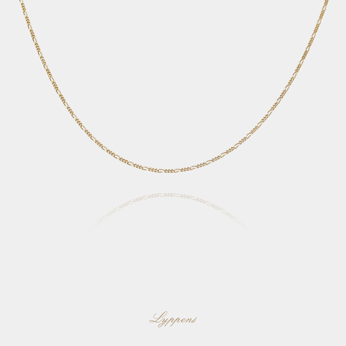 Yellow gold figaro link necklace