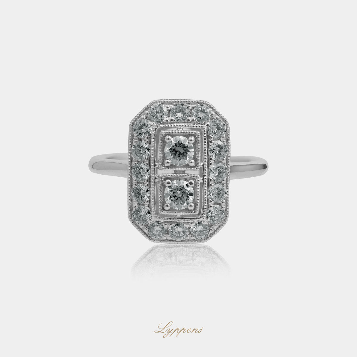 White gold ring with diamonds