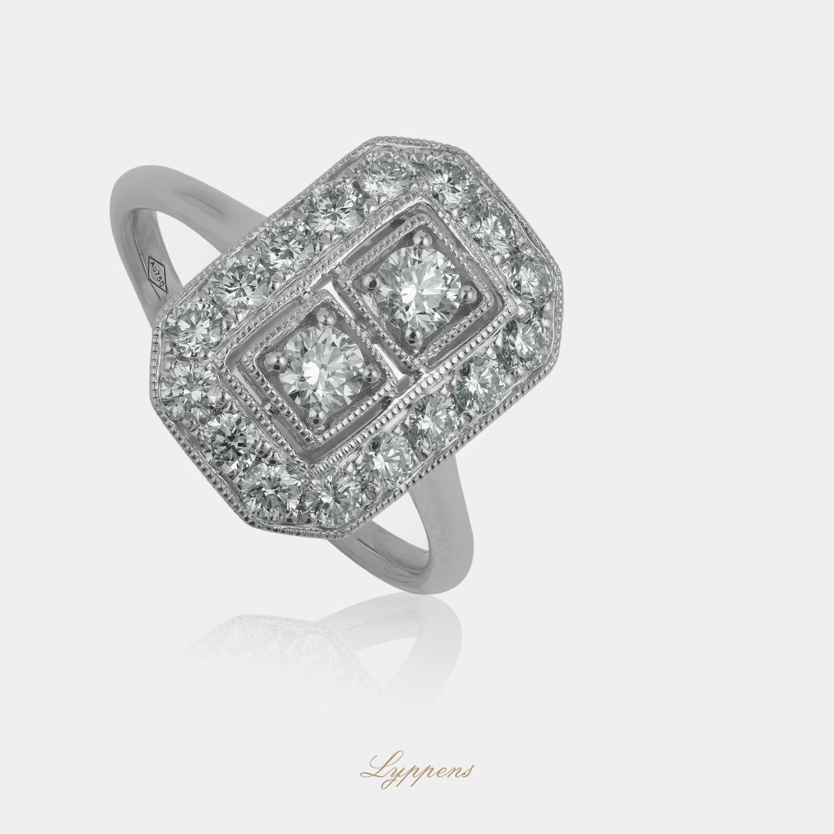 White gold ring with diamonds
