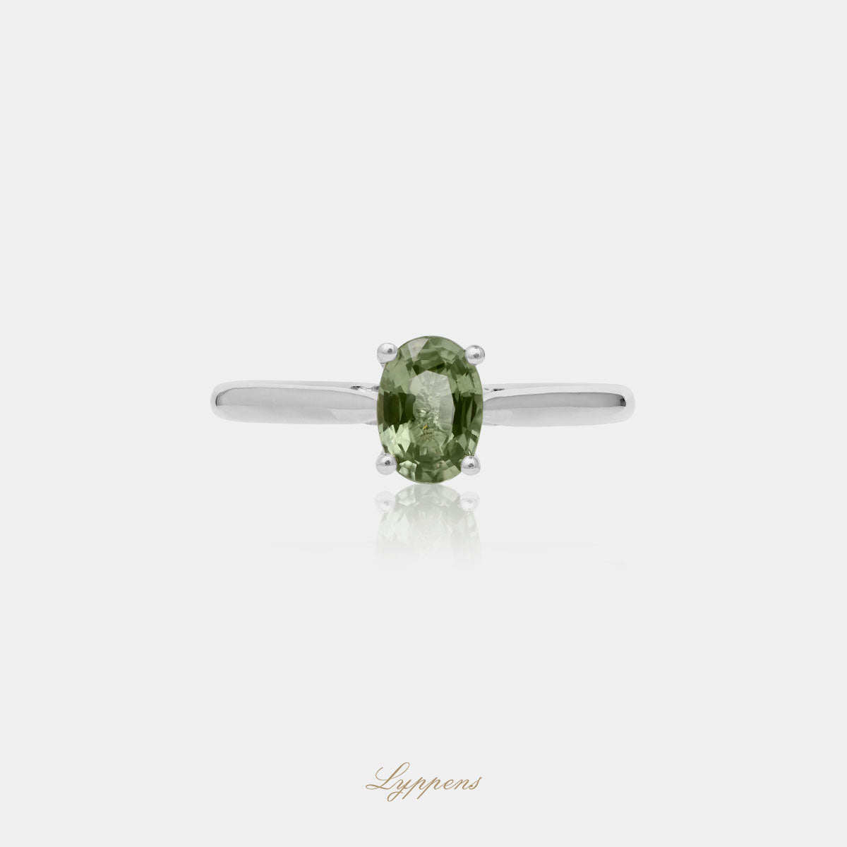Witgouden ring met saffier en diamant