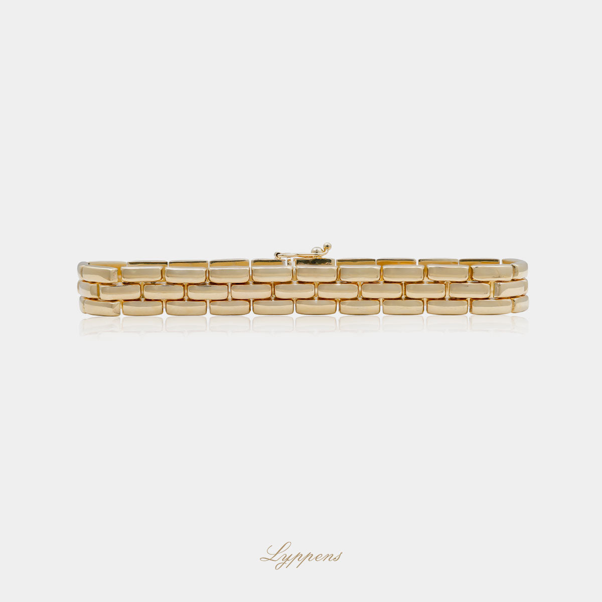 Geelgouden fantasie schakelarmband